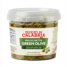 Load image into Gallery viewer, Spread-Bruschetta Green olives, Italian, 1kg Pail, 4-piece case