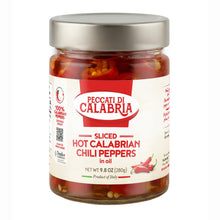 Load image into Gallery viewer, Peppers-SLICED Calabrian Hot Chili peppers 280g Jar, 6-piece
