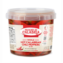 Load image into Gallery viewer, Peppers-WHOLE Calabrian Hot Chili peppers, 1kg Pail, 4-piece
