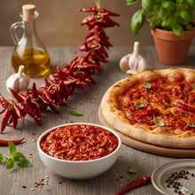 Load image into Gallery viewer, Peppers-CRUSHED Calabrian Hot Chili peppers 310g Jar, 6-piece Case

